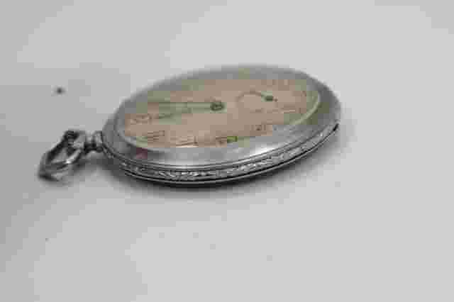 Vintage Vogt Suisse Open Face 50mm Pocket Watch Silver Tone Serviced