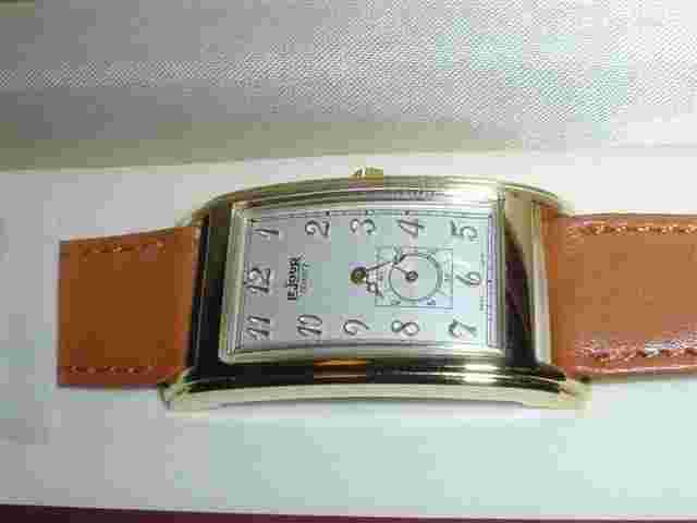 New Old Stock LeJour 18kt GOLD Plated CURVED Swiss Quartz Watch-Unisex & Ladies