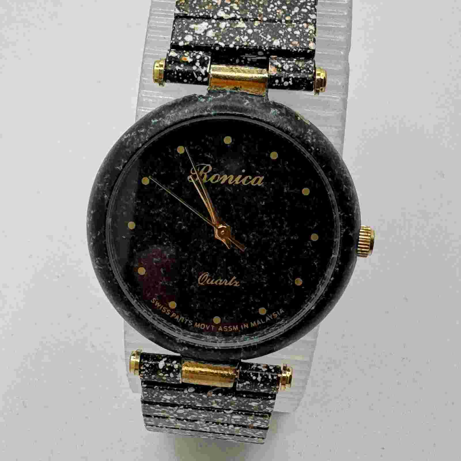 Vintage Ronica Quartz Watch Women Swiss Parts Stretch Band Analog New Battery