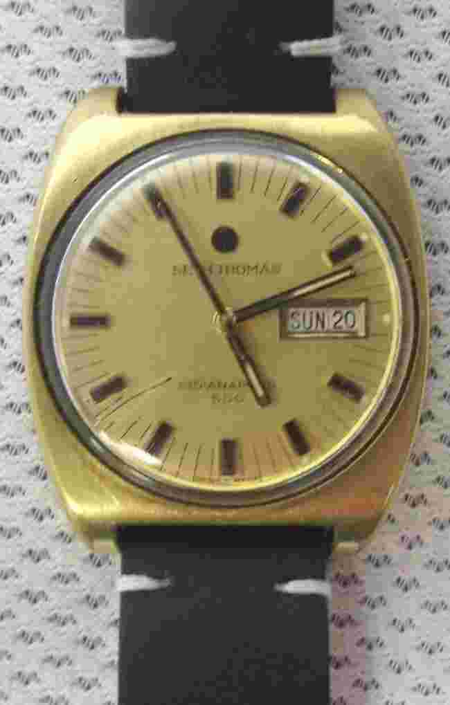 Seth Thomas Wristwatch, c1970s INDIANAPOLIS 500 Ritche Leather Band