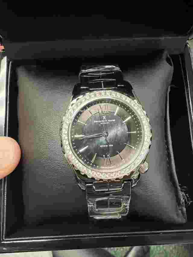 Bernhard H. Mayer Black Mother of Pearl Ceramic La Vida BH17P/CW Women's Wristwa