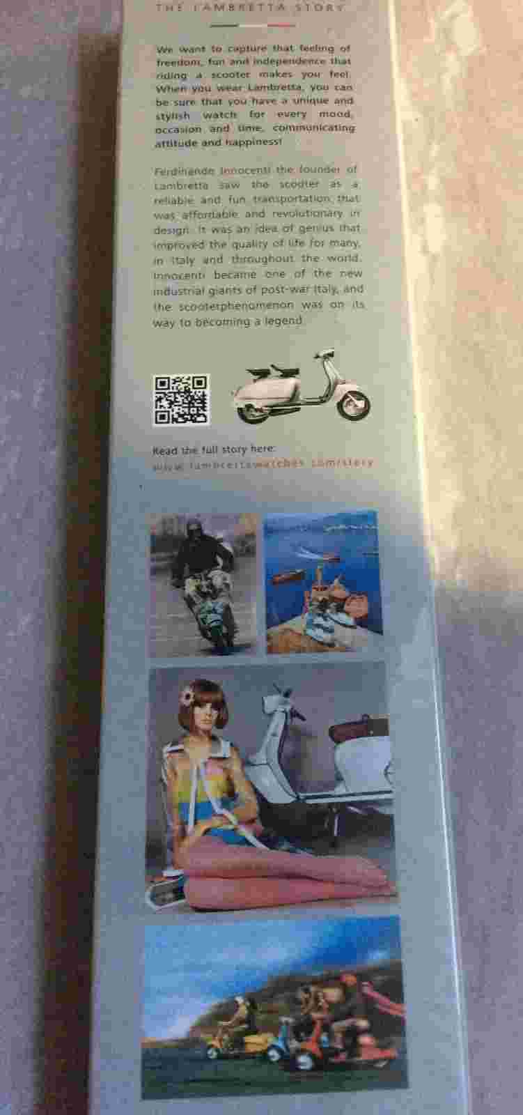 Lambretta Classico 36 Rose Gold Watch White Dial on Brown Genuine Leather Band!