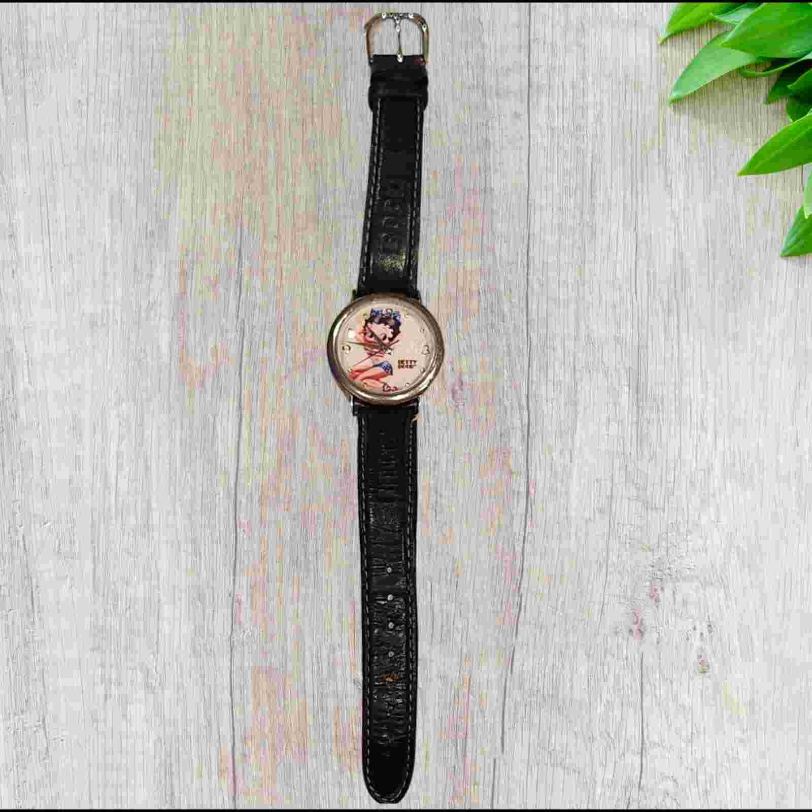 Vintage Collectible Glamorous Betty Boop Watch With Leather Band