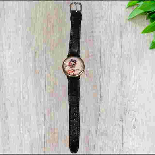 Vintage Collectible Glamorous Betty Boop Watch With Leather Band