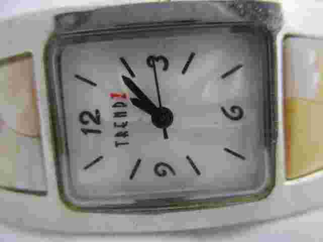 Trendz Analog Cuff Band Silver Tone Cuff Band Rectangular Face