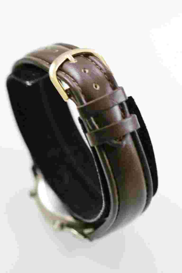 Sierra Club Watch Men Stainless Silver Leather Brown Day Date 24hr Gray Quartz