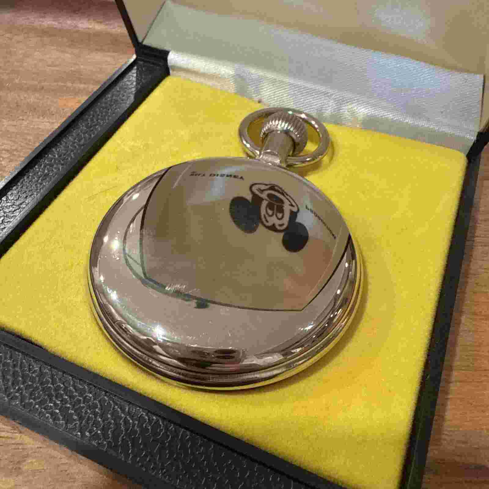 VINTAGE WALT DISNEY BRADLEY MICKEY MOUSE MANUAL WIND POCKET WATCH WORKS