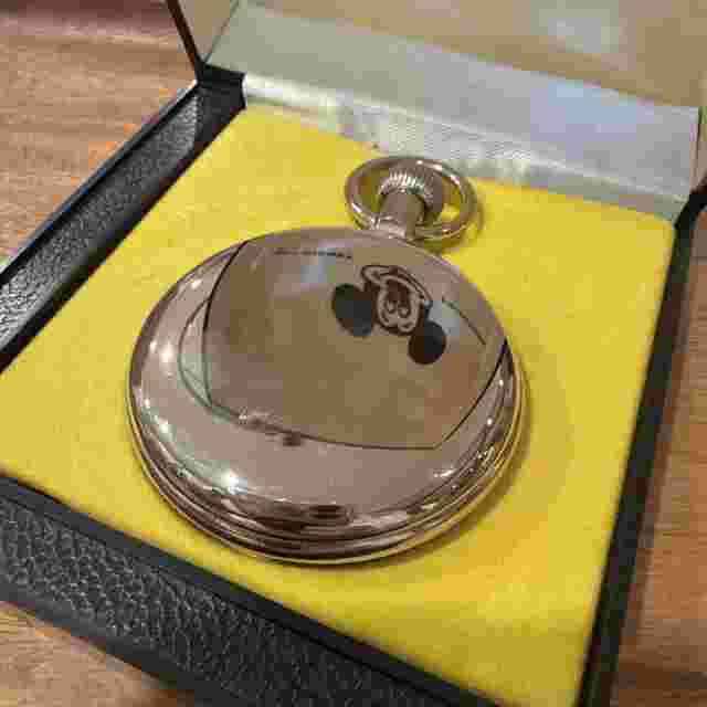VINTAGE WALT DISNEY BRADLEY MICKEY MOUSE MANUAL WIND POCKET WATCH WORKS