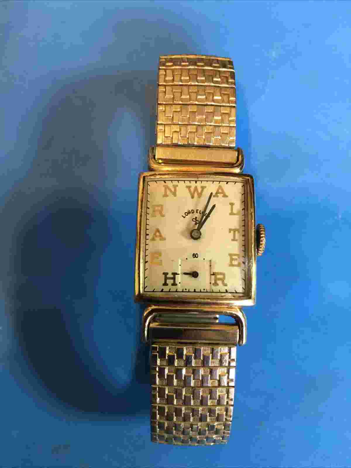 Vintage  LORD ELGIN Walter Hearn 14K  GF 21 jewel  grade 559 wrist watch