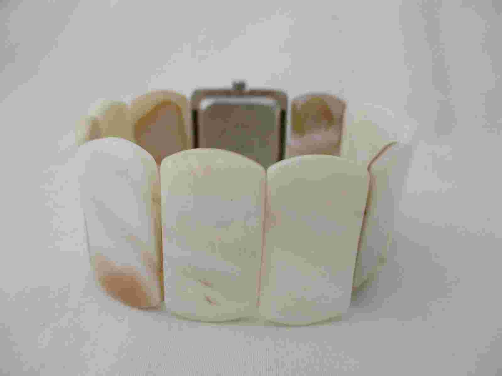 New York & Company Women's Ivory Faux Shell Bracelet Band Analog Watch