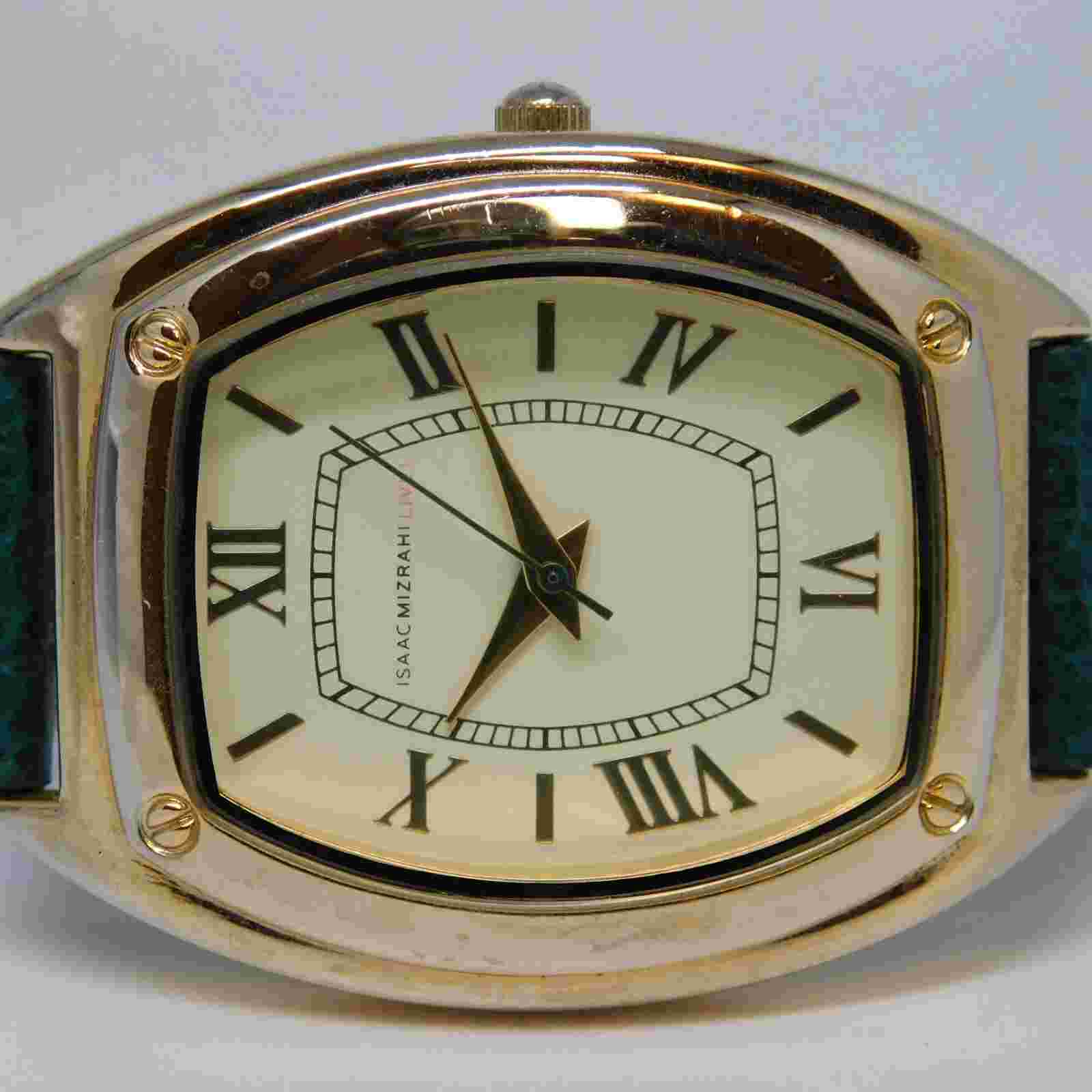 ISAAC MIZRAHI LIVE! IMZ446 Genuine Leather Quartz Women's Watch New Battery