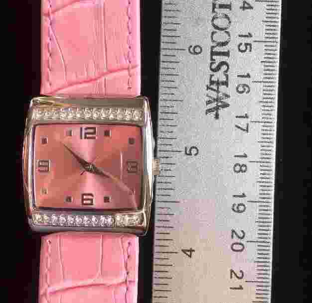 Vintage Mary Kay Wristwatch w/ Box Brand New Pink Square Rhinestone