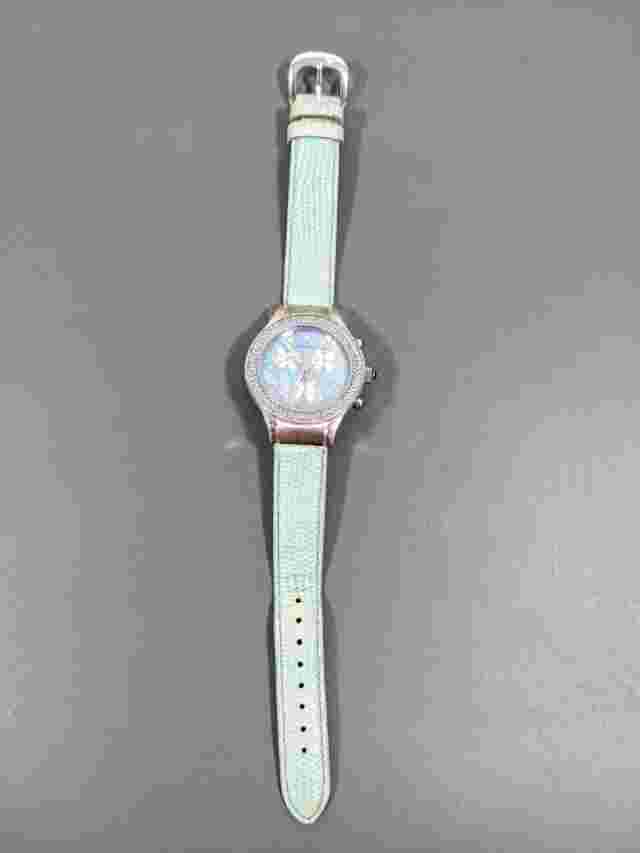 Cenere Blue MOP Chrono Crystal Accent Date Indicator Watch Leather Band