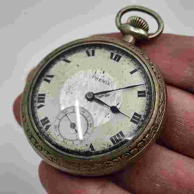 Phenix Swiss Made Antique 17 Jewels Pocket Watch RUNNING