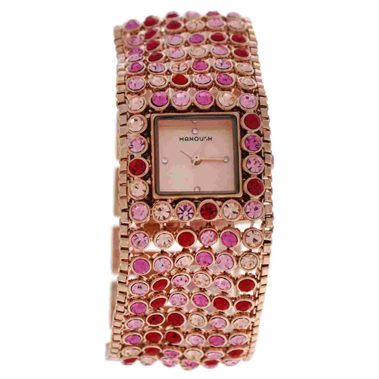 MSHMAP Marilyn - Rose Gold/Fushia Stainless Steel Bracelet Watch for Women -1 Pc