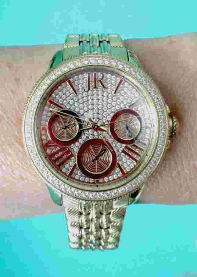 Judith Ripka Gold-Tone Stainless Steel Chronograph Watch JR Box* Size Average