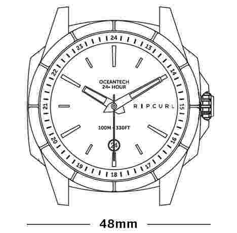 Rip Curl Watch A3085 Mayhem Analogue Leather Dark Shadow Mens Waterproof