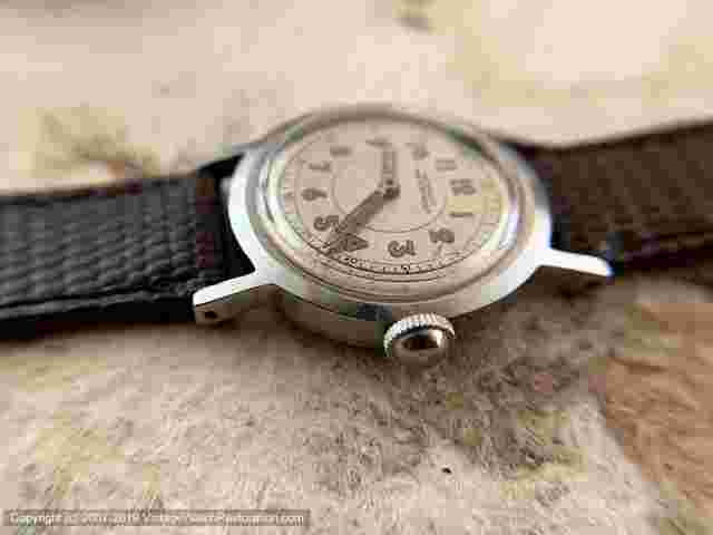 Clebar Military Style with Silver Dial, Manual, 29.5mm