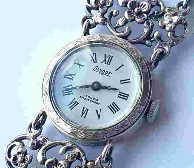 Vintage Watch CONDOR 115 Manual Wind Bracelet 835 SILVER N4