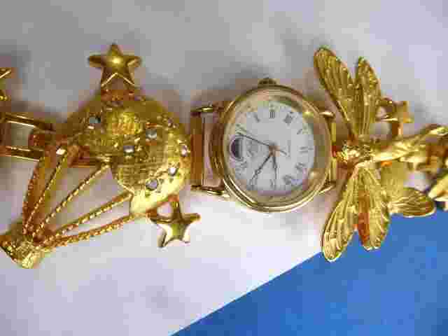 Kirks Folly Flying Fantasies Bracelet Watch Propeller Dragonfly Balloon Griffin