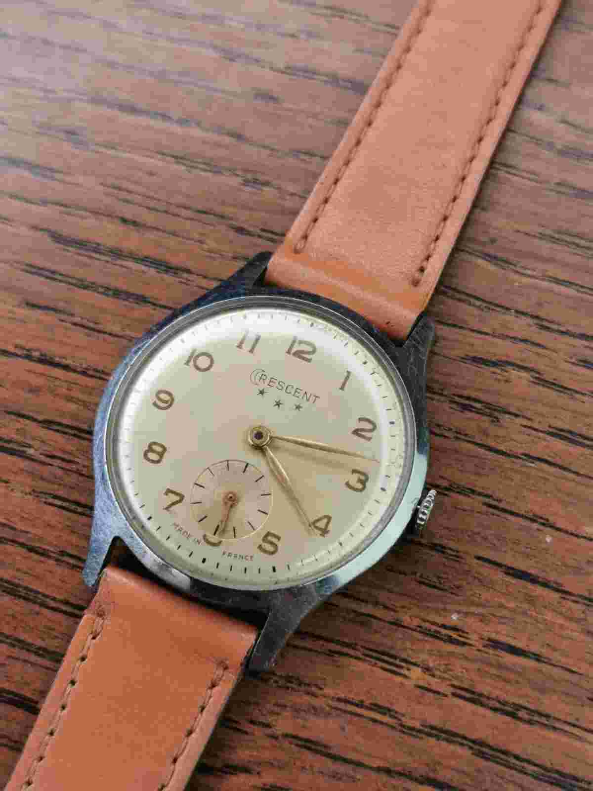 1950s Crescent Cal. 006 Mens Sub-Seconds Wrist Watch, Ticking, for Restoration