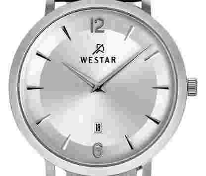 Westar Profile Leather Strap Silver Dial Quartz 50219STN107 Men's Watch