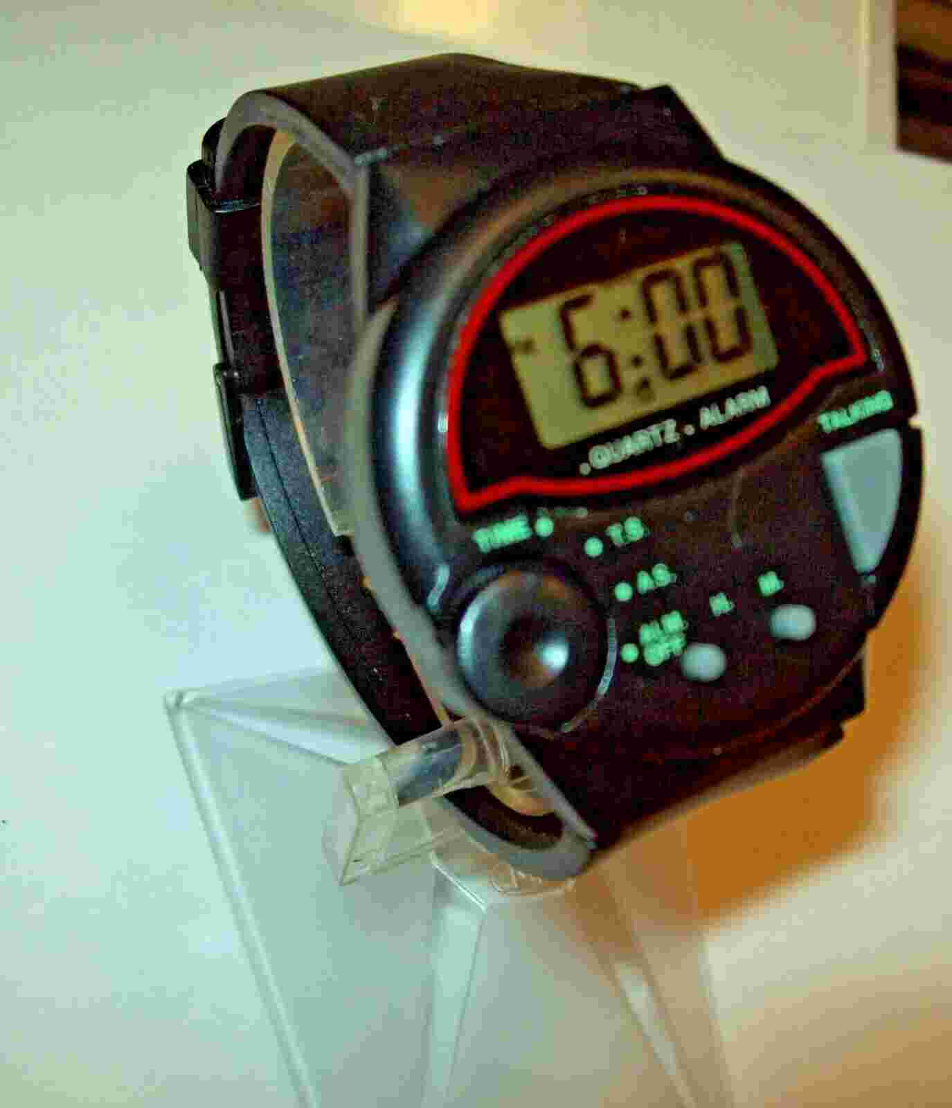 Vintage Haband 1980's Talking Digital Watch w/Rotary Control Easy Set Runs Great