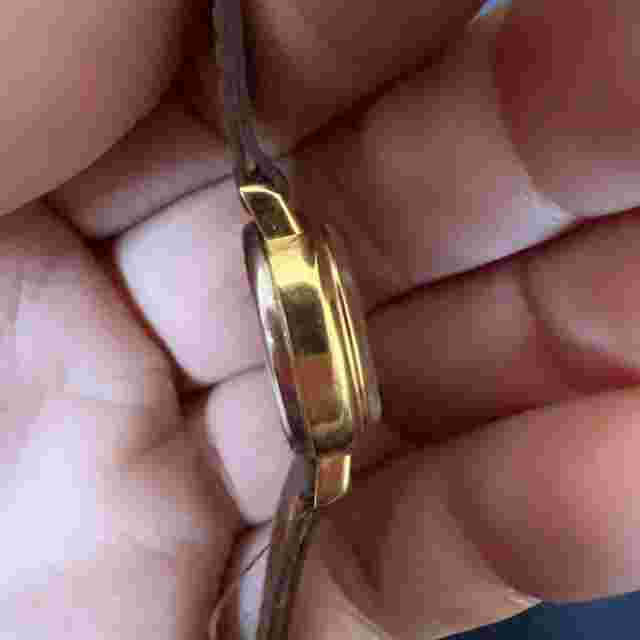 Orion Women's Watch Leather Band Gold Tone Swiss NEW BATTERY