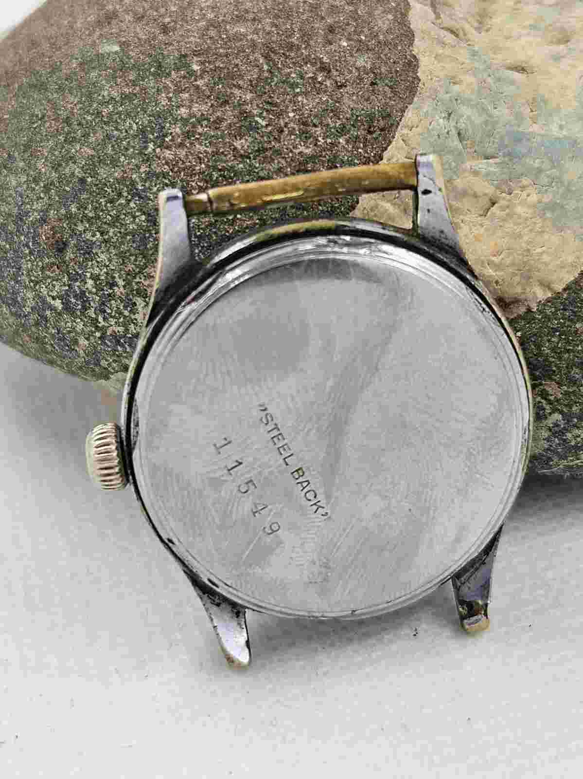 Vintage 1940's Eska WWII Military Type Original Fancy Dial Men's Watch - Waterpr