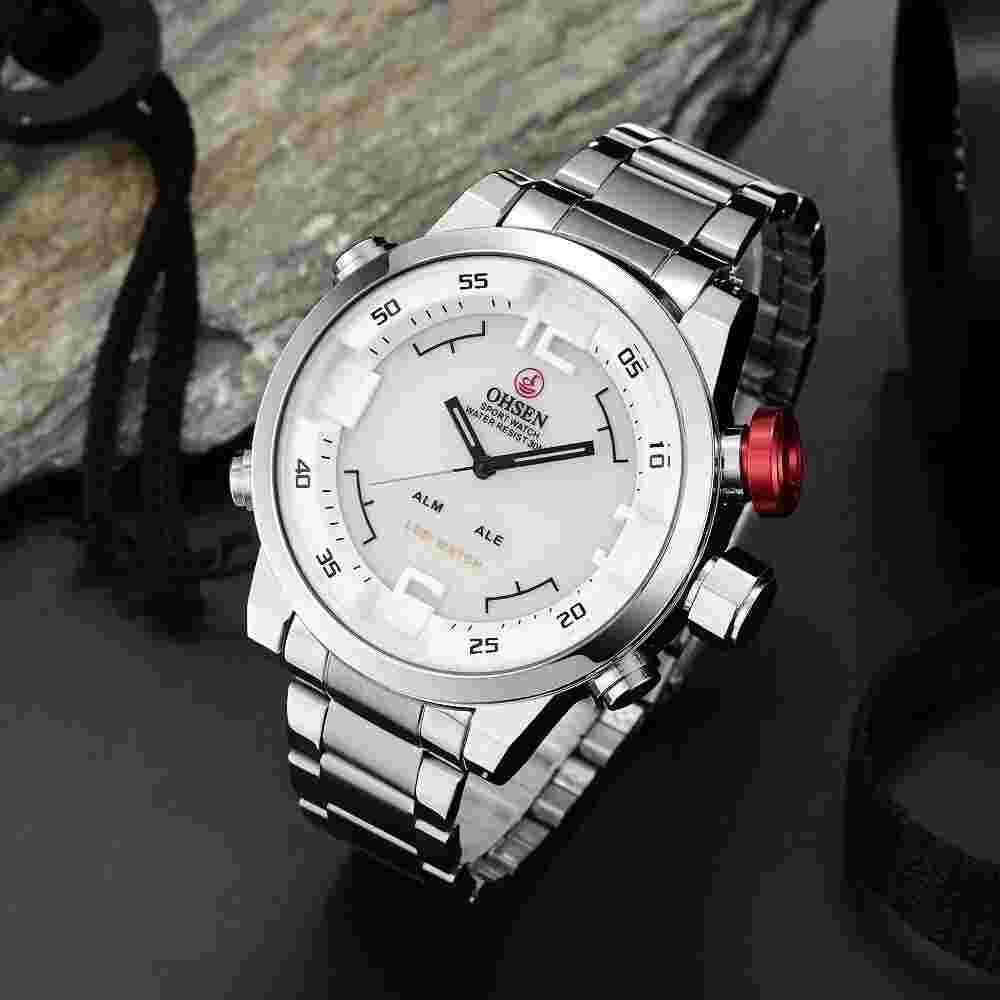 Men's Tactical Sports Stainless Steel Waterproof Watch Relogio Masculino