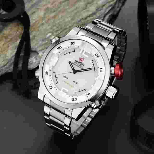Men's Tactical Sports Stainless Steel Waterproof Watch Relogio Masculino