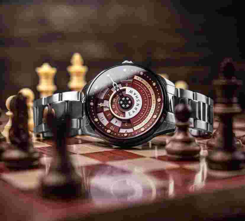 Thomas Earnshaw Staunton Bishop Red Chess Set Automatic Limited Edition Watch 79
