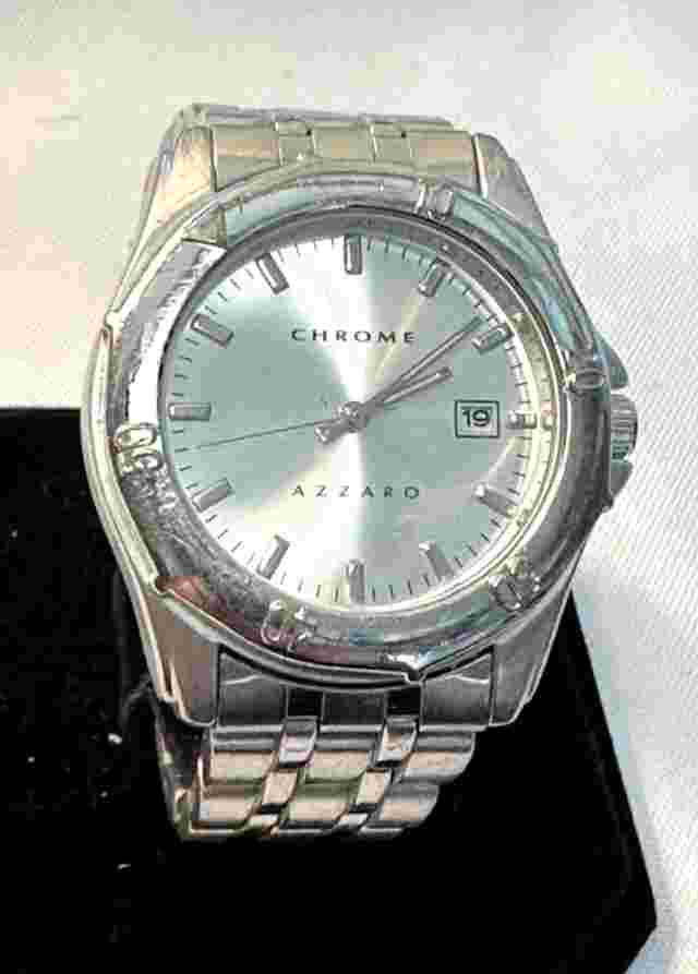 Azzaro Chrome Paris Men's Watch , Silver Toned with a New Battery