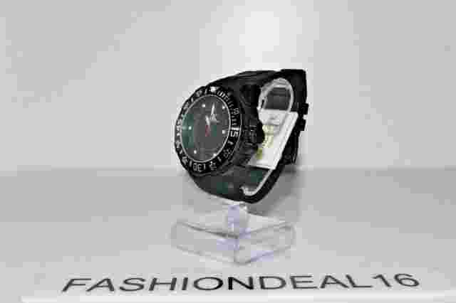 New aK ADEE KAYE Black SS Black Rubber Oversized AK7117RB/IPB $175 Watch