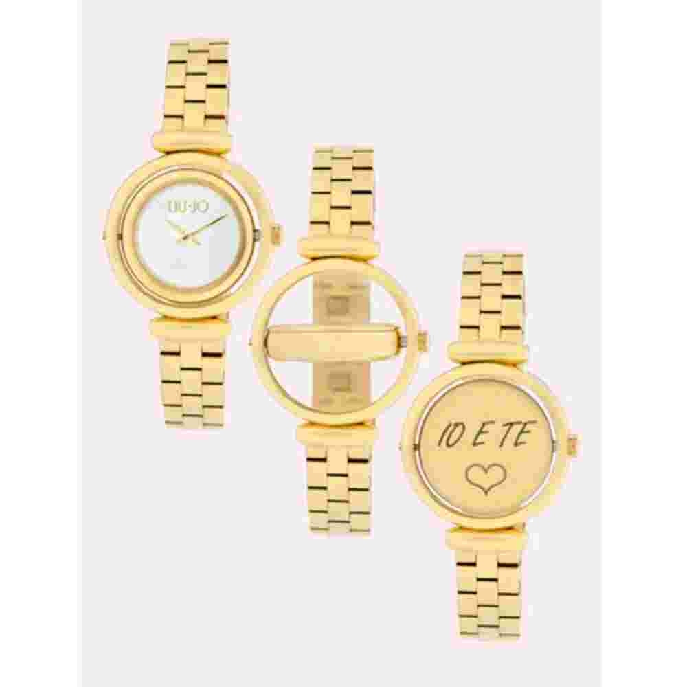 Liu Jo Women's Double-Sided Watch Customizable PVD Gold Steel