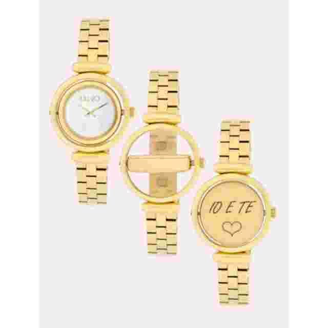 Liu Jo Women's Double-Sided Watch Customizable PVD Gold Steel