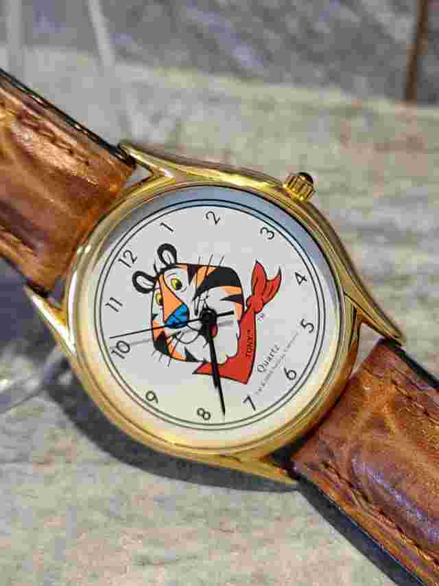 1989 Vintage Lejour Tony The Tiger Frosted Flake Wristwatch Original Case EX