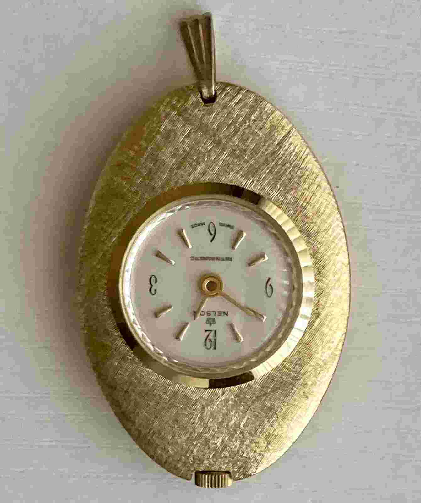 Swiss Made Nelson Vintage Pendant Watch Untested Might Need Batteries