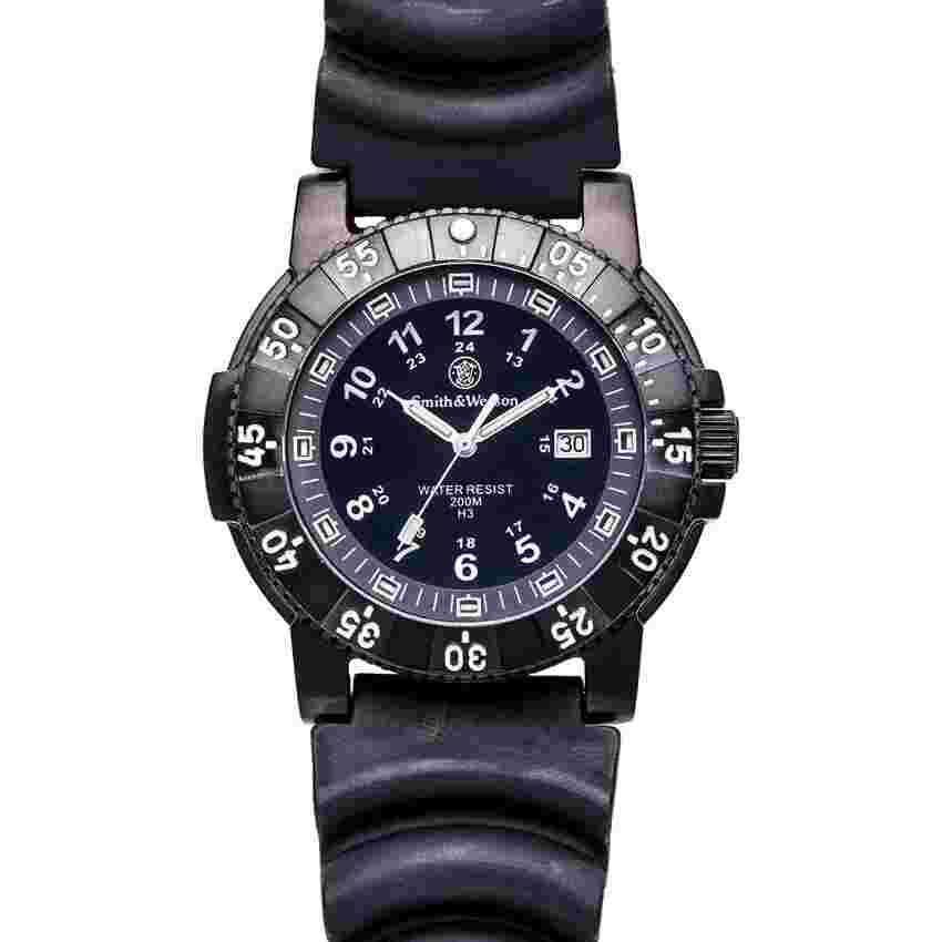Smith & Wesson Diver Black Rubber Strap Water Resistant Wrist Watch W357R