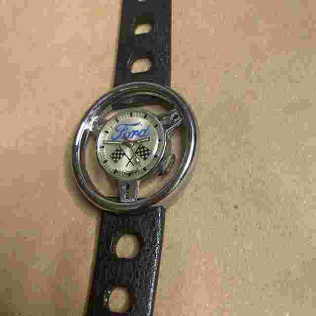 Vintage Ford Mustang Steering Wheel Watch Tropic Rubber Strap Works! Old England