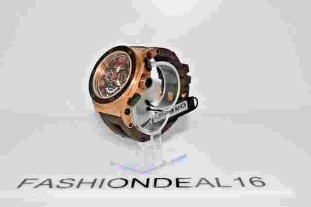 Brand New Orefici REGATA RG SS Brown Silicone Chrono ORM1C4809 MSRP $795 Watch