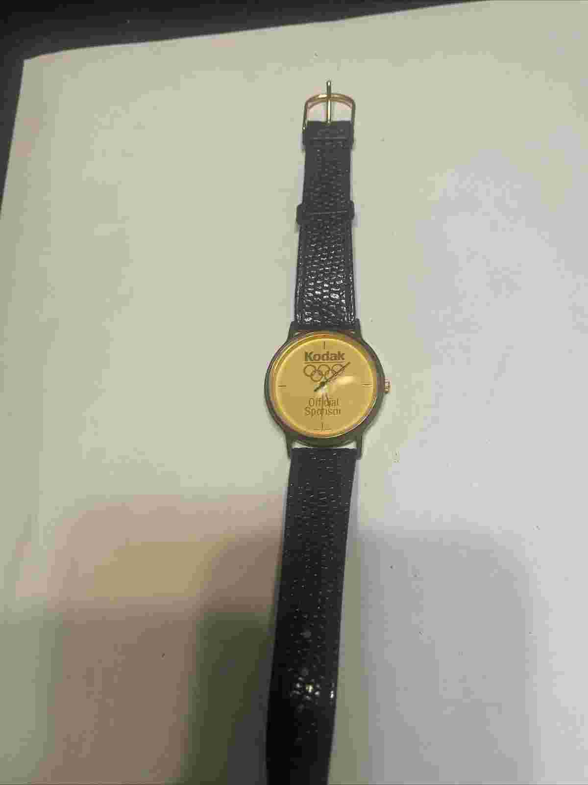 Vintage Kodak Watch Official Sponsor 1992 Olympics Gold Face