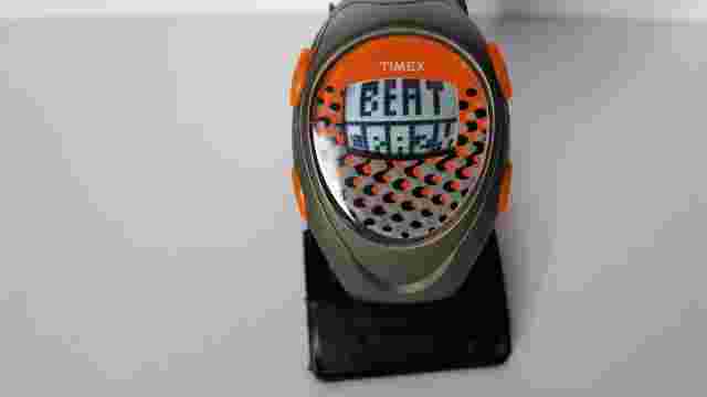 Timex rare Wiseguy animated Watch w many Games & music Orange Grey Digital