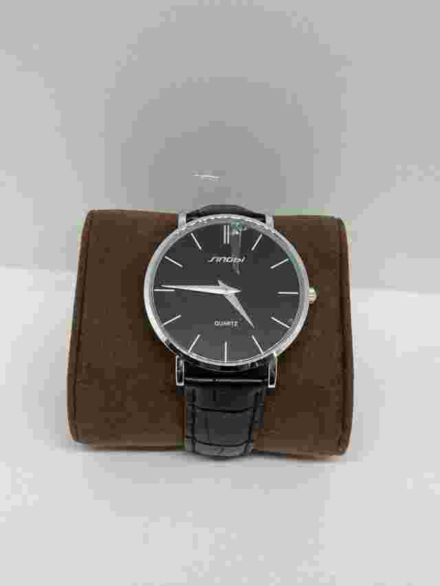 Sinobi SB9140G Men's Quartz Watch - Black Dial Stainless Steel Water Resistant