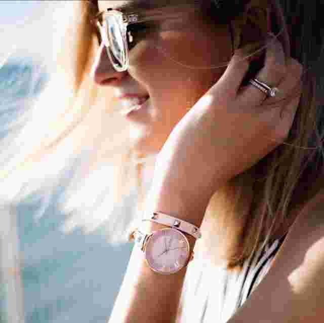 Fast Shipping! NIB Genuine Leather RumbaTime Orchard Double Wrap Watch Rose