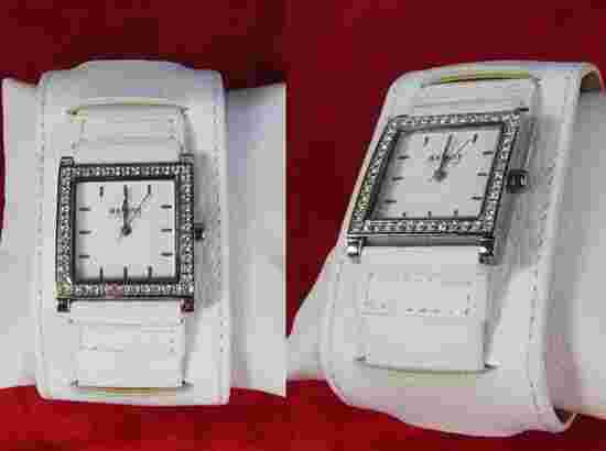 Nip axcent of scandinavia Women's Watch White Broad Band with Stones Rarity #025