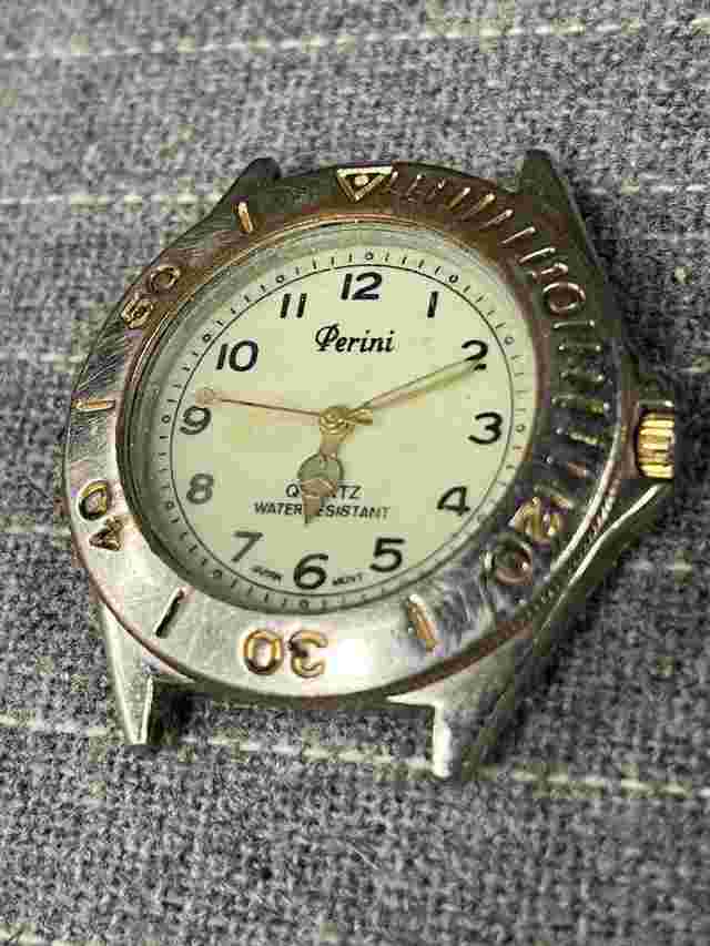 Perini Metal Case Gold Plated Quartz Watch Unisex Unique REPAIR