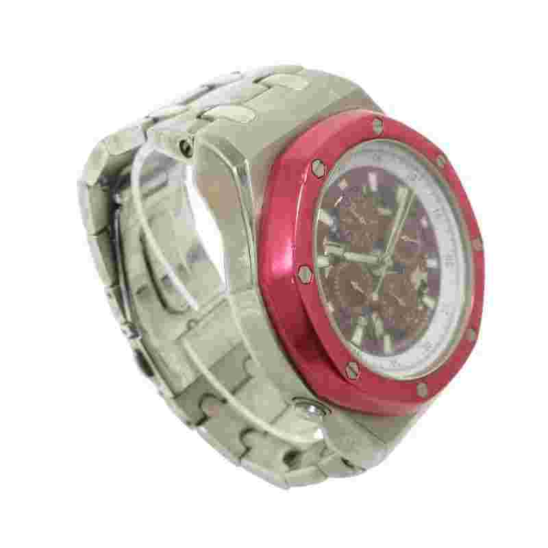 COGU GY04 Men's Automatic Analog Watch Red Dial Stainless Steel Band
