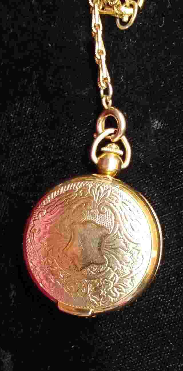 Vantage Goldtone Pendant Necklace Watch