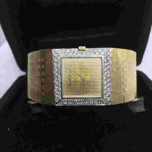 Bueche-Girod Mens 18k Gold Watch W/ 1ctw Diamonds Automatic Movement